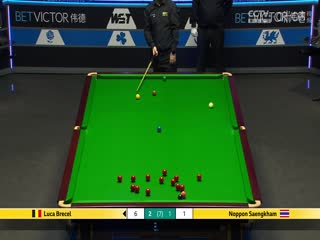 斯诺克威尔士公开赛32进16 诺鹏·桑坎姆2-4卢卡·布雷切尔 20250213