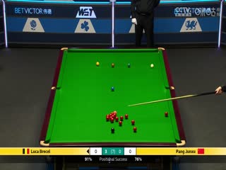 斯诺克威尔士公开赛16进8 庞俊旭1-4卢卡·布雷切尔  20250214