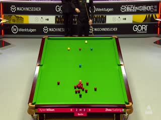 斯诺克德国大师赛32进16 周跃龙3-5凯伦·威尔逊  20250130
