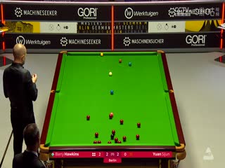 斯诺克德国大师赛半决赛 袁思俊2-6巴里·霍金斯  20250202