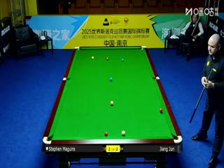 2025斯诺克国际锦标赛16进8 江俊4-6斯蒂芬·马奎尔 20251105