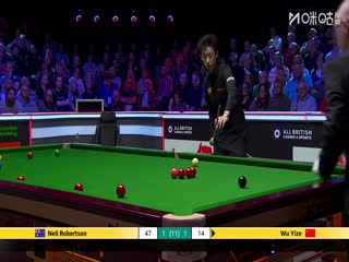 斯诺克英锦赛正赛16进8轮次 尼尔·罗伯逊6-1吴宜泽（秦正、庞卫国） 20251203